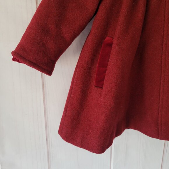 Vintage Petite Coquette Wool Children’s Girl Sz 2 Quilted/Lined, Velvet Trim EUC - Picture 2 of 11